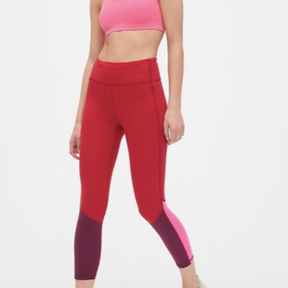 NWT GapFit High Rise  Colorblock 7/8 Leggings - Picture 1 of 7